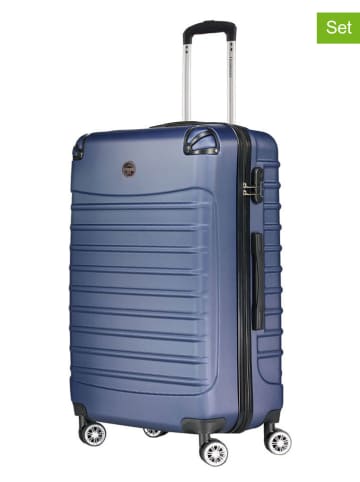 Geographical Norway 3tlg. Hardcase-Trolleyset "Shock" in Dunkelblau