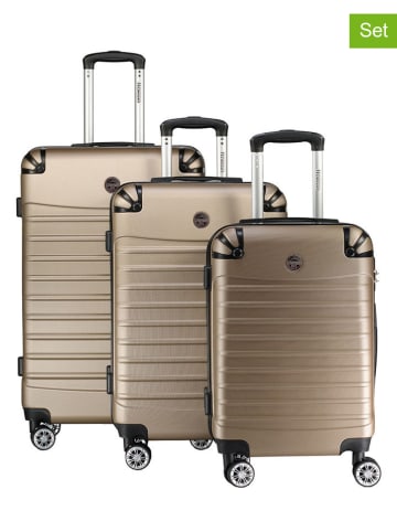 Geographical Norway 3tlg. Hardcase-Trolleyset "Shock" in Gold
