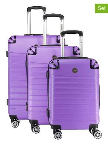 Geographical Norway 3tlg. Hardcase-Trolleyset "Shock" in Lila