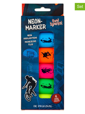 Die Spiegelburg 6er-Set: Neon-Textmarker "Cool Sports!" - ab 5 Jahren