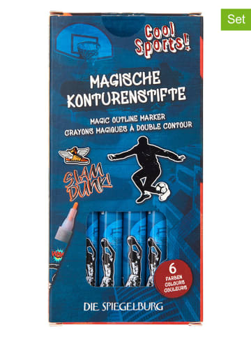 Die Spiegelburg 6er-Set: Magische Konturenstifte "Cool Sports!" - ab 6 Jahren