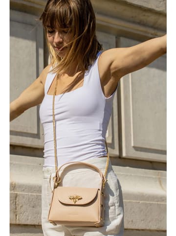 Christian Laurier Leder-Umhängetasche "Noemie" in Beige - (B)18 x (H)12 x (T)5 cm