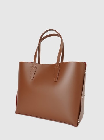 Christian Laurier Skórzany shopper bag "Feria" w kolorze jasnobrązowym - 42 x 28 x 13 cm