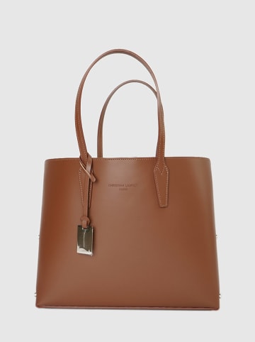 Christian Laurier Skórzany shopper bag "Feria" w kolorze jasnobrązowym - 42 x 28 x 13 cm