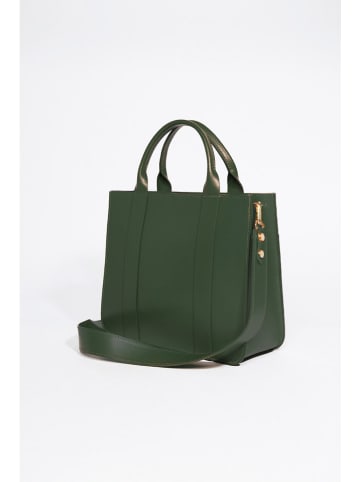 Christian Laurier Leder-Henkeltasche "Shaina" in Dunkelgrün - (B)31 x (H)25 x (T)10 cm