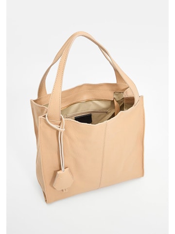 Christian Laurier Leder-Schultertasche "Agathe" in Beige - (B)32 x (H)32 x (T)10 cm