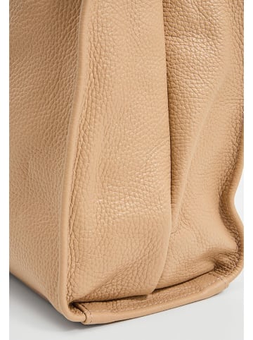 Christian Laurier Leder-Schultertasche "Agathe" in Beige - (B)32 x (H)32 x (T)10 cm