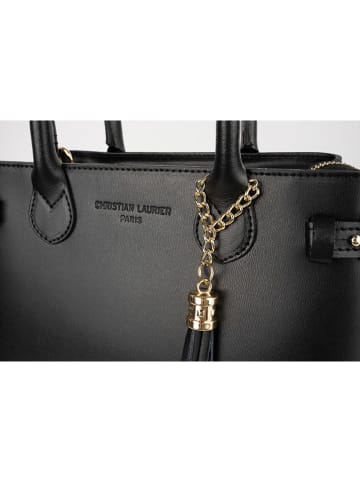 Christian Laurier Leder-Henkeltasche "Mini Anita" in Schwarz - (B)28 x (H)19 x (T)13 cm