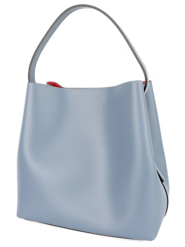 Christian Laurier Leren schoudertas "Jeny" lichtblauw - (B)29 x (H)32 x (D)13 cm