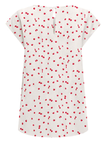 ONLY Shirt in Weiß/ Rot