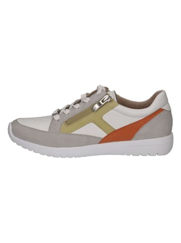 Caprice Skórzane sneakersy w kolorze szaro-żółtym