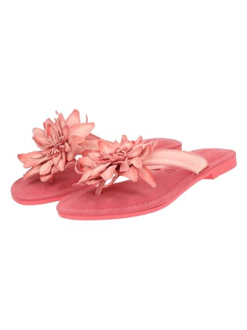 Lazamani Leren teenslippers roze/lichtroze