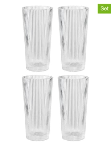 Stelton 4er-Set: Longdrinkgläser "Pilastro" in Transparent - 300 ml