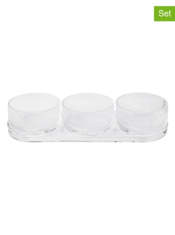 Stelton 4tlg. Servierset "Pilastro" in Transparent