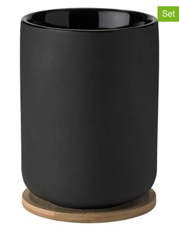 Stelton 2tlg. Set: Becher "Theo" in Schwarz - 250 ml