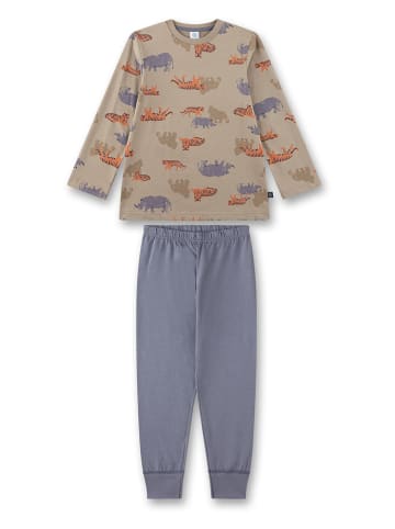 Sanetta Pyjama in Hellbraun/ Blau