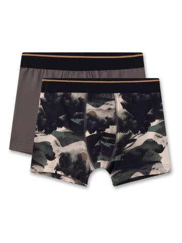 Sanetta 2er-Set: Boxershorts in Grau/ Beige/ Schwarz