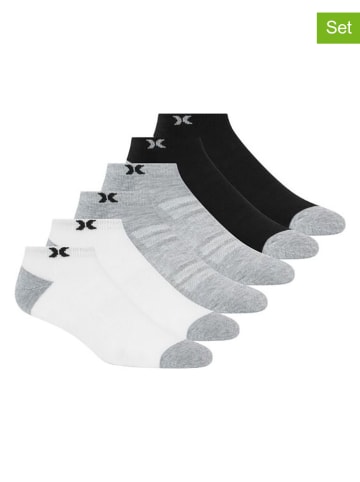 Hurley 6er-Set: Sportsocken in Weiß/ Grau/ Schwarz