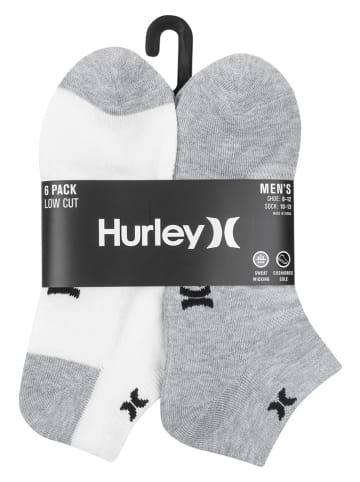 Hurley 6er-Set: Sportsocken in Weiß/ Grau/ Schwarz