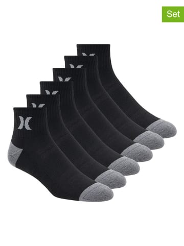 Hurley 6er-Set: Sportsocken in Schwarz