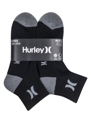 Hurley 6er-Set: Sportsocken in Schwarz