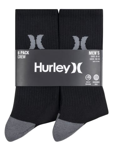 Hurley 6er-Set: Sportsocken in Schwarz