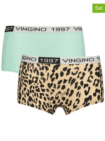 Vingino 2er-Set: Pantys in Beige/ Türkis
