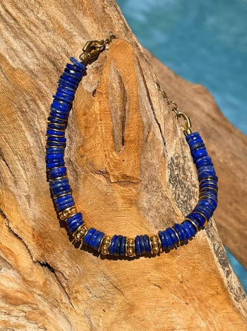 Taboo Pozłacana bransoletka z lapis lazuli