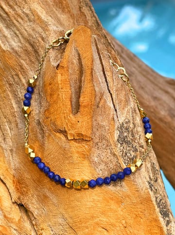 Taboo Pozłacana bransoletka z lapis lazuli