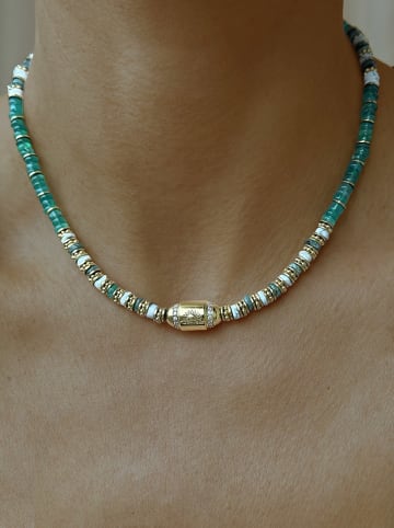 Taboo Vergold. Halskette mit Edelsteinen - (L)40 cm