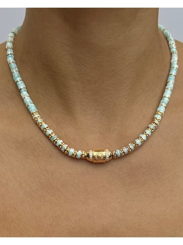 Taboo Vergold. Halskette mit Edelsteinen - (L)40 cm