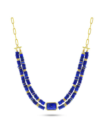 Taboo Pozłacany naszyjnik z lapis lazuli - dł. 40 cm
