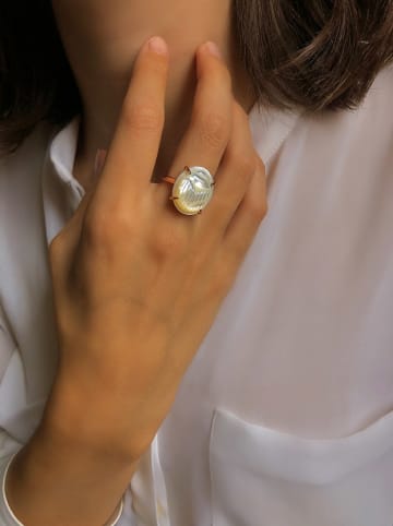 Taboo Rosévergold. Ring mit Perlmutt