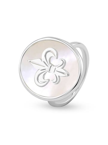 Taboo Verzilverde ring met parelmoer