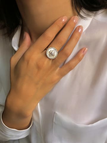 Taboo Verzilverde ring met edelstenen