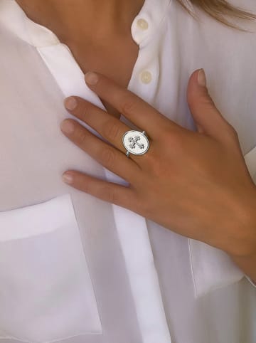 Taboo Verzilverde omkeerbare ring met edelstenen