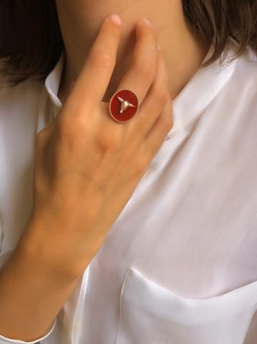 Taboo Rosévergulde ring met edelsteen