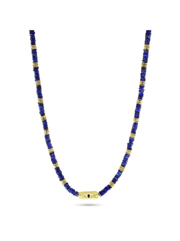 Taboo Pozłacany naszyjnik z lapis lazuli - dł. 40 cm