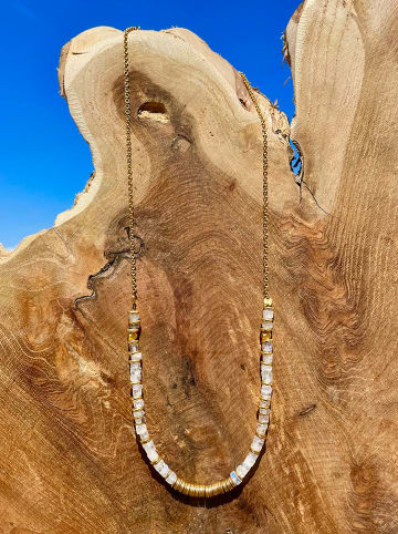 Taboo Vergulde ketting met edelstenen - (L)40 cm