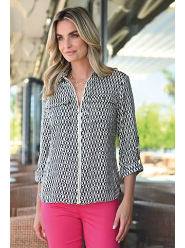 Bleu d'Azur Bluse "Addax" in Schwarz/ Weiß