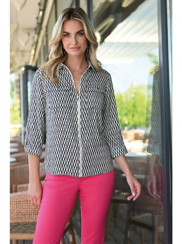 Bleu d'Azur Bluse "Addax" in Schwarz/ Weiß