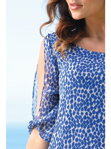 Bleu d'Azur Blouse "Aveiro" blauw/wit