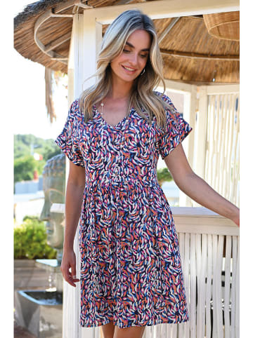Bleu d'Azur Kleid "Harrison" in Dunkelblau/ Rosa