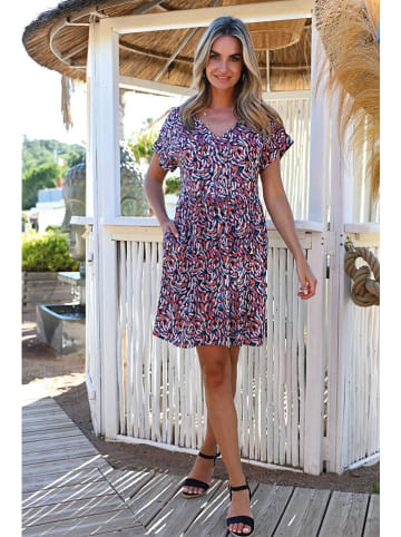 Bleu d'Azur Kleid "Harrison" in Dunkelblau/ Rosa