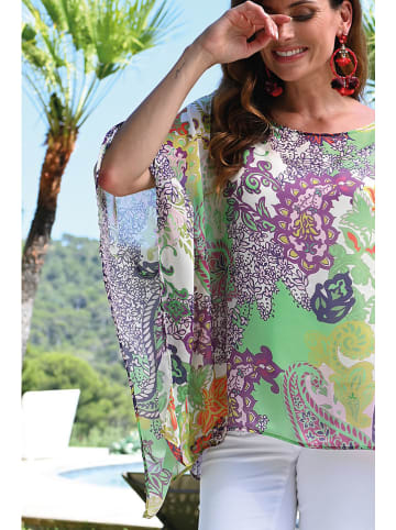 Bleu d'Azur Bluse "Amalfi"  in Grün/ Lila