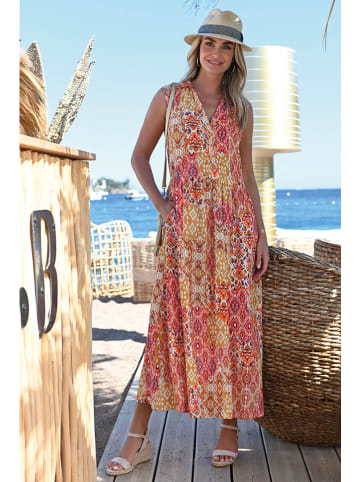 Bleu d'Azur Jurk "Alexandra" oranje/lichtroze