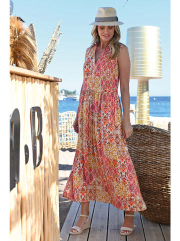 Bleu d'Azur Jurk "Alexandra" oranje/lichtroze