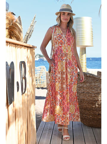 Bleu d'Azur Jurk "Alexandra" oranje/lichtroze