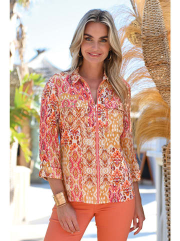 Bleu d'Azur Blouse "Nambour" oranje/lichtroze
