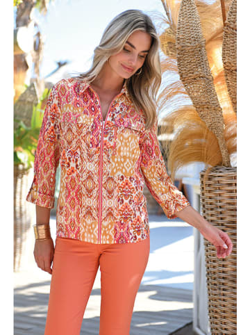 Bleu d'Azur Blouse "Nambour" oranje/lichtroze